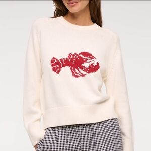 Abercrombie & Fitch Womens NWT Madeline Lobster Crew Sweater White Size XXS